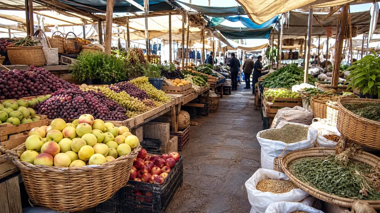 أسواق السويداء: المنتجات المحلية تختصر رحلة الريف إلى المدينة
